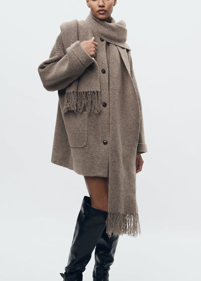 Chloe - Knitted Coat With Scarf