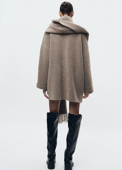Chloe - Knitted Coat With Scarf