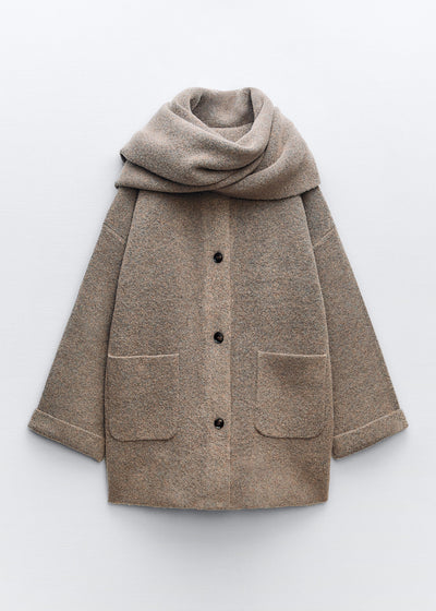 Chloe - Knitted Coat With Scarf