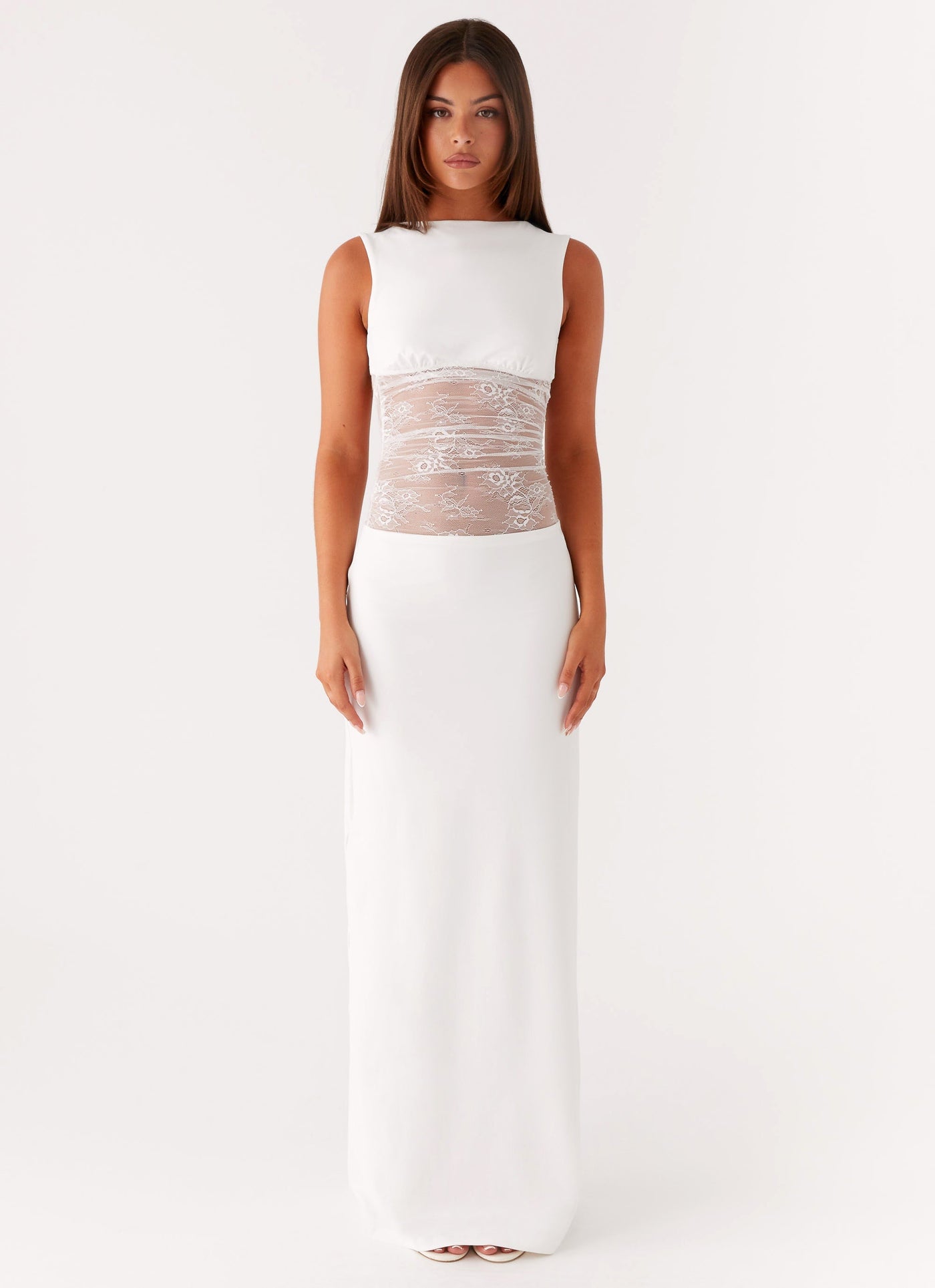 Sayena Lace Maxi Dress - White