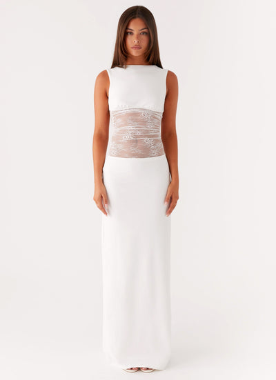 Sayena Lace Maxi Dress - White