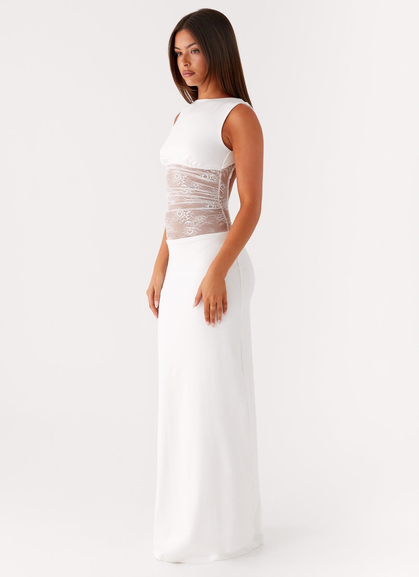 Sayena Lace Maxi Dress - White