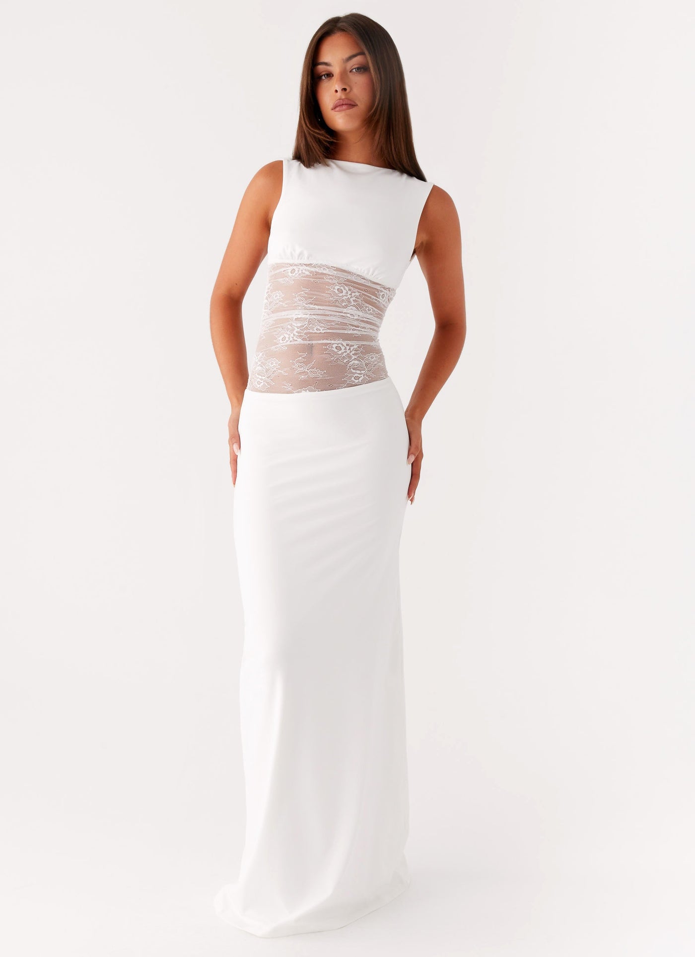Sayena Lace Maxi Dress - White