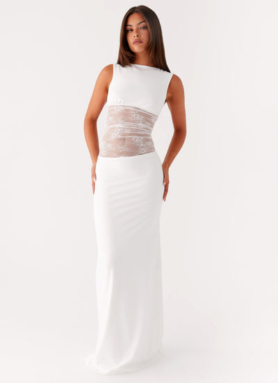 Sayena Lace Maxi Dress - White