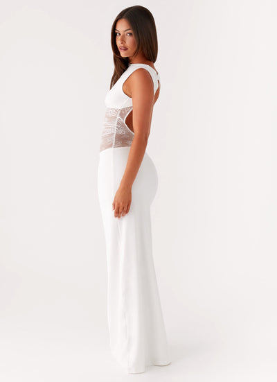 Sayena Lace Maxi Dress - White