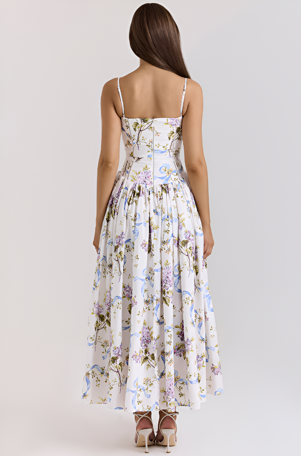 Vintage Ribbon Print Dress