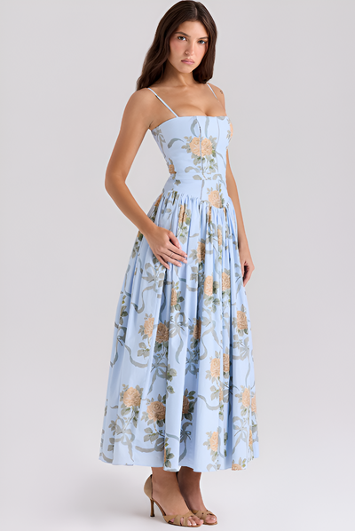 Blue Rose Maxi Dress