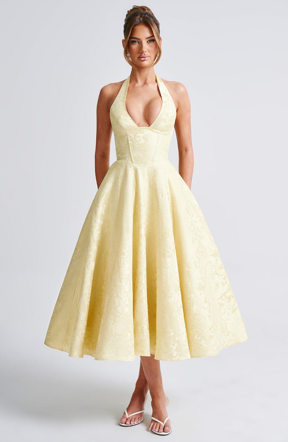 Lina Midi Dress - Lemon