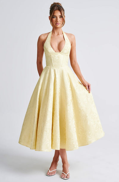Lina Midi Dress - Lemon