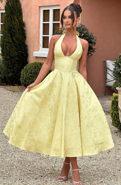 Lina Midi Dress - Lemon