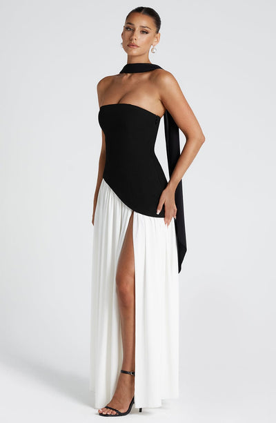 Roxen Maxi Dress - Black/White